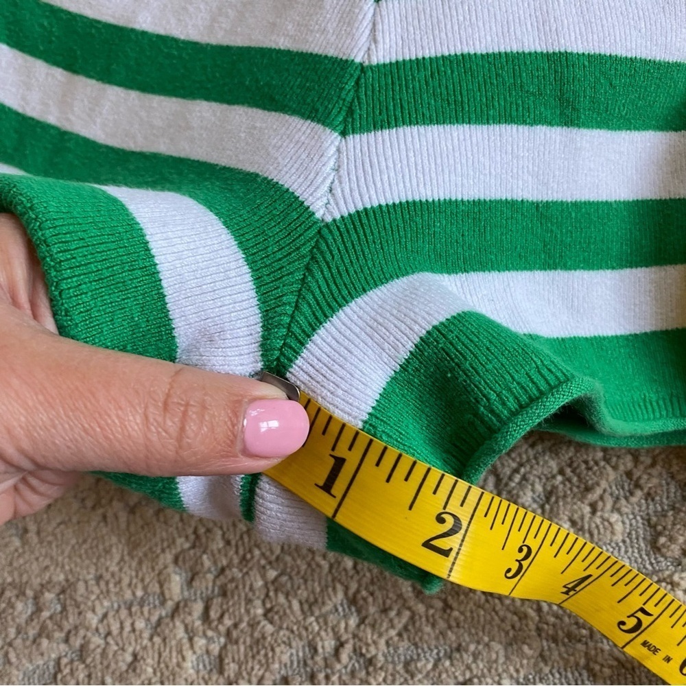 Daily Practice Anthropologie Green White Striped Shorts Tight Knit Cotton: XL - Picture 9 of 11